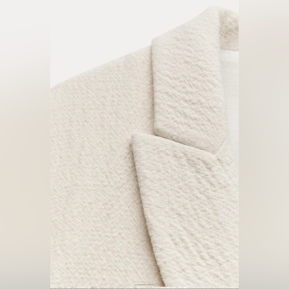 MINIMALIST WOOL BLEND COAT ZW COLLECTION ECRU SIZE MEDIUM. BEAUTIFUL❣️ - Picture 7 of 7